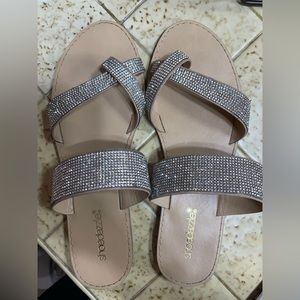 Shoedazzle bedazzle thong sandal